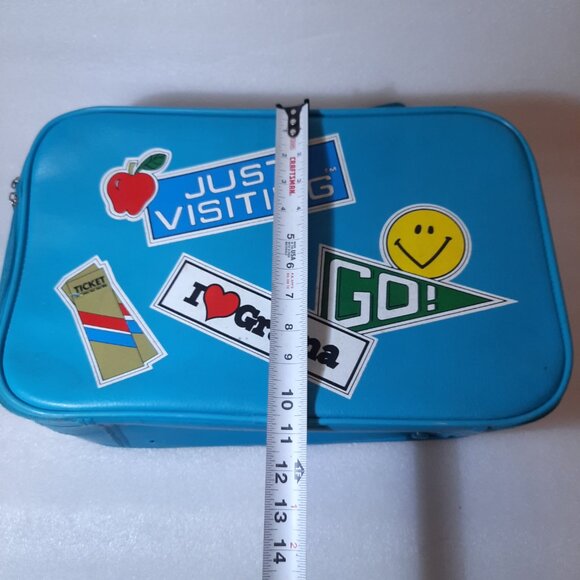 Vintage I heart love Grama kids Soft Suitcase Just Visiting Blue luggage Grandma - Picture 12 of 16